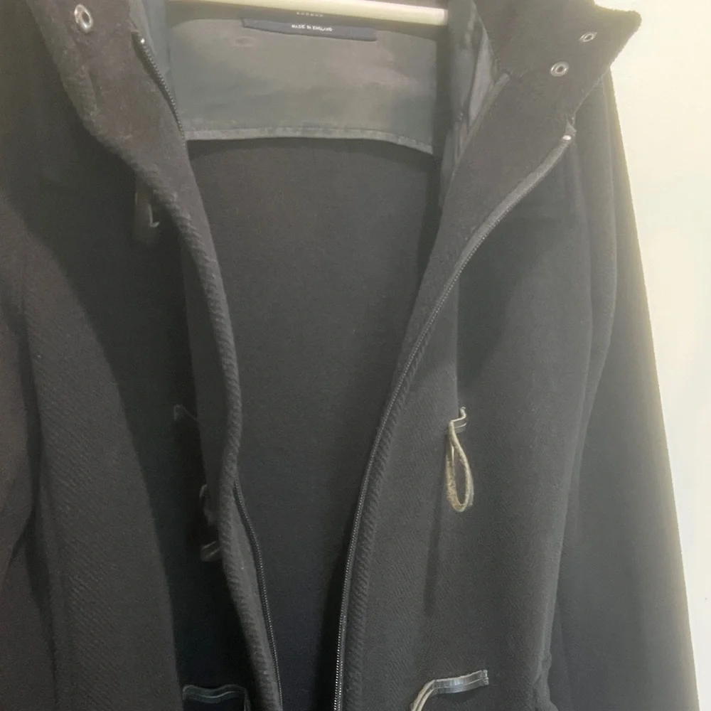 Burberry 100% Wool Duffle Black Hooded Toggle Coat Size 10 - EUC - Picture 6 of 10